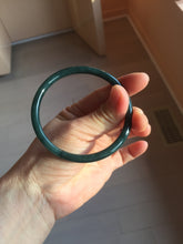 Load image into Gallery viewer, 60mm Certified Type A 100% Natural dark green/blue/gray with Guatemala slim round cut Jadeite bangle PH26-2336
