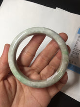 Load image into Gallery viewer, 56.5mm 100% natural type A sunny green/white/purple jadeite jade bangle BM49-8039
