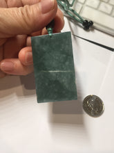 Load image into Gallery viewer, 100% natural blue gray white Guatemala  jadeite jade Photo engraving Guanyin (观音) rectangle safe and sound pendant/worry stone/decor PA248
