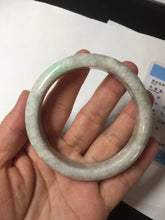 Load image into Gallery viewer, 56.5mm 100% natural type A sunny green/white/purple jadeite jade bangle BM49-8039
