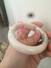 Load image into Gallery viewer, 55mm Certified 100% natural beige/green chubby jadeite jade bangle G70-0469
