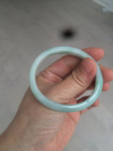 Load image into Gallery viewer, 49mm certified 100% natural Type A light green/white oval jadeite jade bangle BG27-5447
