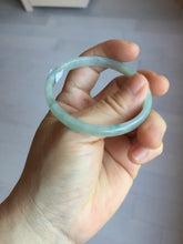 Load image into Gallery viewer, 50mm certified 100% natural Type A icy watery light green with green floating flower slim jadeite jade bangle PA122-(5484)
