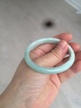 Load image into Gallery viewer, 49mm certified 100% natural Type A light green/white oval jadeite jade bangle BG27-5447
