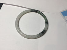 Load image into Gallery viewer, 56.5mm Certified Type A 100% Natural green/black/gray with dark green floating flowers slim round cut Jadeite bangle PD80-5758

