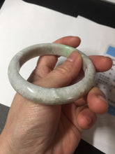 Load image into Gallery viewer, 56.5mm 100% natural type A sunny green/white/purple jadeite jade bangle BM49-8039
