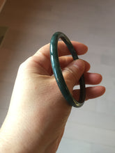 Load image into Gallery viewer, 59mm Certified Type A 100% Natural dark green/blue/gray with Guatemala slim round cut Jadeite bangle PH25-2342
