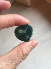 Load image into Gallery viewer, 100% Natural type A dark green/blue/black heart pinky promise(执子之手，与子偕老) Guatemala jadeite Jade pendant AX143
