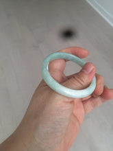 Load image into Gallery viewer, 49mm certified 100% natural Type A light green/white oval jadeite jade bangle BG27-5447
