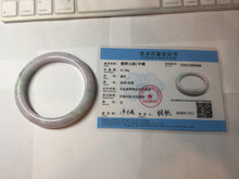 Load image into Gallery viewer, 60mm certified Type A 100% Natural light green purple Jadeite Jade bangle PC97-8466
