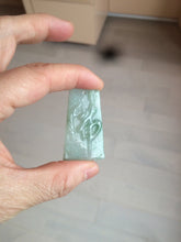 Load image into Gallery viewer, 100% Natural type A light green safe and sound pendant with the carved hieroglyph of &quot;Buddha&quot; jadeite Jade pendant group B99
