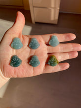 Load image into Gallery viewer, 100% Natural blue gray green  Guatemala jadeite Jade  happy buddha pendant group BH58

