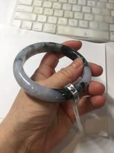 Load image into Gallery viewer, 60.2mm Certified Type A 100% Natural dark green/purple/gray Snowy Pine Mountain Jadeite Jade bangle PF30-(1208)
