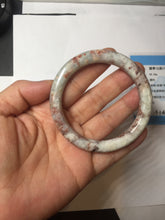 Load image into Gallery viewer, 53.3mm Certified 100% Natural Type A Light Green Purple Red Gray A Red Earth Plateau Round Cut Jadeite Jade Bangle PH203-6213
