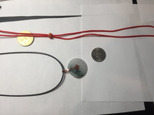 Load image into Gallery viewer, 28mm Type A 100% Natural white purple with green floating flowers Jadeite Jade Safety Guardian Button donuts couple pendant PB188
