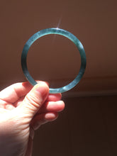 Load image into Gallery viewer, Sold please don't order. Thx. 60.6mm Certified Type A 100% Natural ice watery dark blue/green/purple/gray/black Guatemala slim round cut Jadeite bangle AZ150-2492
