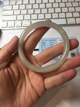 Load image into Gallery viewer, 56.3mm Certified 100% Natural Pale Lotus Pink (淡藕粉) &amp; Gray Round-Cut Nephrite Jade Bangle HN145-3372
