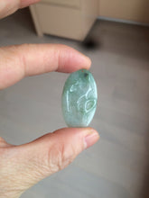 Load image into Gallery viewer, 100% Natural type A light green safe and sound pendant with the carved hieroglyph of &quot;Buddha&quot; jadeite Jade pendant group B99
