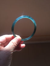 Load image into Gallery viewer, Sold please don't order. Thx. 60.6mm Certified Type A 100% Natural ice watery dark blue/green/purple/gray/black Guatemala slim round cut Jadeite bangle AZ150-2492
