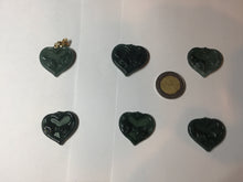 Load image into Gallery viewer, 100% Natural type A dark green/blue/black heart pinky promise(执子之手，与子偕老) Guatemala jadeite Jade pendant AX143
