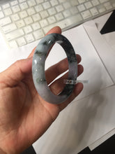 Load image into Gallery viewer, 60.2mm Certified Type A 100% Natural dark green/purple/gray Snowy Pine Mountain Jadeite Jade bangle PF30-(1208)

