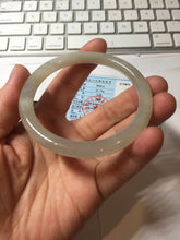 Load image into Gallery viewer, 56.3mm Certified 100% Natural Pale Lotus Pink (淡藕粉) &amp; Gray Round-Cut Nephrite Jade Bangle HN145-3372
