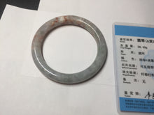 Load image into Gallery viewer, 53.3mm Certified 100% Natural Type A Light Green Purple Red Gray A Red Earth Plateau Round Cut Jadeite Jade Bangle PH203-6213
