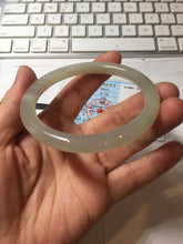 Load image into Gallery viewer, 56.3mm Certified 100% Natural Pale Lotus Pink (淡藕粉) &amp; Gray Round-Cut Nephrite Jade Bangle HN145-3372
