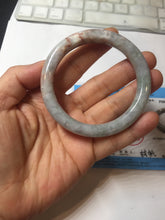 Load image into Gallery viewer, 53.3mm Certified 100% Natural Type A Light Green Purple Red Gray A Red Earth Plateau Round Cut Jadeite Jade Bangle PH203-6213
