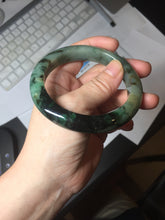 Load image into Gallery viewer, 58.7mm Certified 100% natural Type A dark green/sunny green/black/red/brown jadeite bangle PD81-9784
