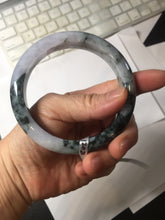 Load image into Gallery viewer, 60.2mm Certified Type A 100% Natural dark green/purple/gray Snowy Pine Mountain Jadeite Jade bangle PF30-(1208)

