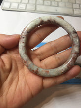 Load image into Gallery viewer, 53.3mm Certified 100% Natural Type A Light Green Purple Red Gray A Red Earth Plateau Round Cut Jadeite Jade Bangle PH203-6213
