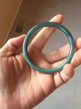 Load image into Gallery viewer, 56.8mm Certified Type A 100% Natural dark green/blue/gray with Guatemala slim round cut Jadeite bangle PH23-2343 56.8/5.8/5.7mm

