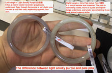 Load image into Gallery viewer, 51mm Certified 100% Natural Icy Pale Smoky Purple (烟紫) Gray Black Round Cut Nephrite Jade Bangle HN140-3371

