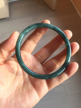 Load image into Gallery viewer, 61.2mm Certified Type A 100% Natural dark green/blue/gray with Guatemala slim round cut Jadeite bangle PH24-2339
