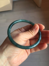 Load image into Gallery viewer, 61.2mm Certified Type A 100% Natural dark green/blue/gray with Guatemala slim round cut Jadeite bangle PH24-2339
