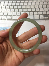 Load image into Gallery viewer, 55.8mm Certified 100% Natural light green gray black Nephrite Bangle HN146-6936
