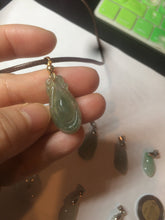 Load image into Gallery viewer, 100% Natural type A icy oily dark green Jadeite Jade seashell (福贝)  pendant F146
