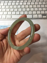 Load image into Gallery viewer, 55.8mm Certified 100% Natural light green gray black Nephrite Bangle HN146-6936
