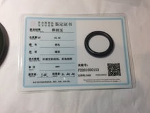 Load image into Gallery viewer, 57.4mm certified 100% Natural dark green/black chubby round cut nephrite bangle HN187-0153
