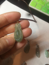 Load image into Gallery viewer, 100% Natural type A icy oily dark green Jadeite Jade seashell (福贝)  pendant F146
