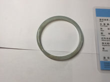Load image into Gallery viewer, 50mm Certified Type A 100% Natural icy watery light green gray slim Jadeite Jade bangle PJ52-2046
