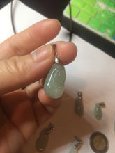 Load image into Gallery viewer, 100% Natural type A icy oily dark green Jadeite Jade seashell (福贝)  pendant F146

