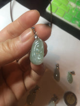 Load image into Gallery viewer, 100% Natural type A icy oily dark green Jadeite Jade seashell (福贝)  pendant F146
