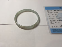 Load image into Gallery viewer, 50mm Certified Type A 100% Natural icy watery light green gray slim Jadeite Jade bangle PJ52-2046
