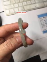 Load image into Gallery viewer, 50mm Certified Type A 100% Natural icy watery light green gray slim Jadeite Jade bangle PJ52-2046
