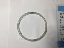 Load image into Gallery viewer, 51.4mm certified 100% natural Type A icy watery light green clear Supper skinny round cut jadeite jade bangle PH205-6185
