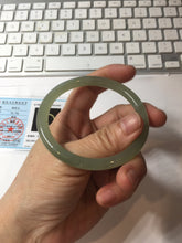 Load image into Gallery viewer, 55.8mm Certified 100% Natural light green gray black Nephrite Bangle HN146-6936
