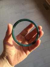 Load image into Gallery viewer, 61.2mm Certified Type A 100% Natural dark green/blue/gray with Guatemala slim round cut Jadeite bangle PH24-2339
