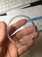 Load image into Gallery viewer, 51.4mm certified 100% natural Type A icy watery light green clear Supper skinny round cut jadeite jade bangle PH205-6185
